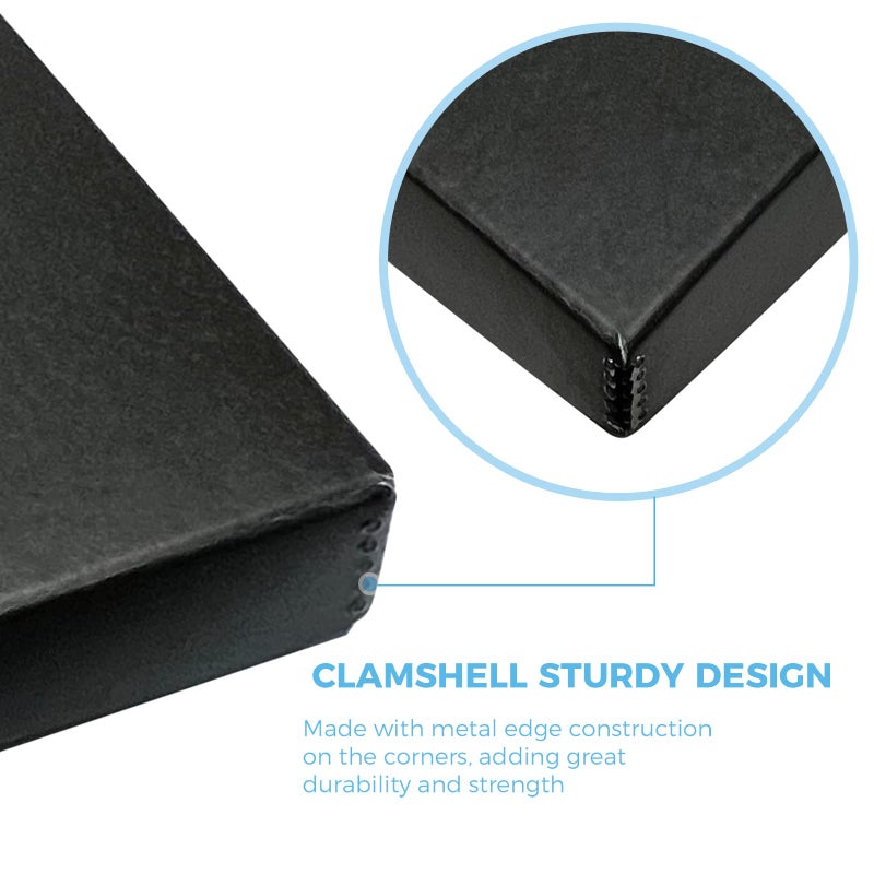 Lineco Folio Storage Box, Clamshell Design with Metal Edge. 18.5x24.5x1.75, Archival Boxboard, Organize and Preserve Photos, Prints, Cards, Magazines, Documents, Art, Ephemera, Family Records, Black - Image 4